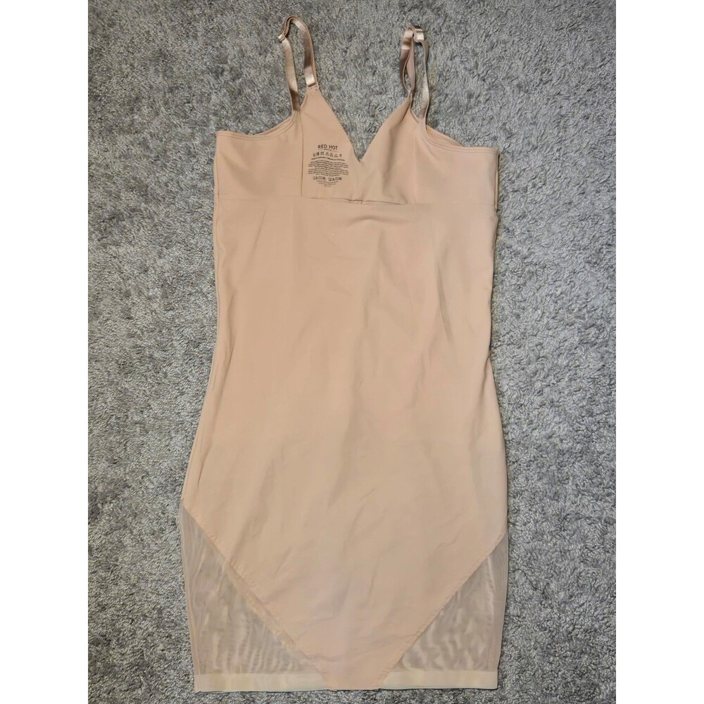 Red Hot by Spanx Open-Bust Shaping Slip Beige Women's Large NWOT